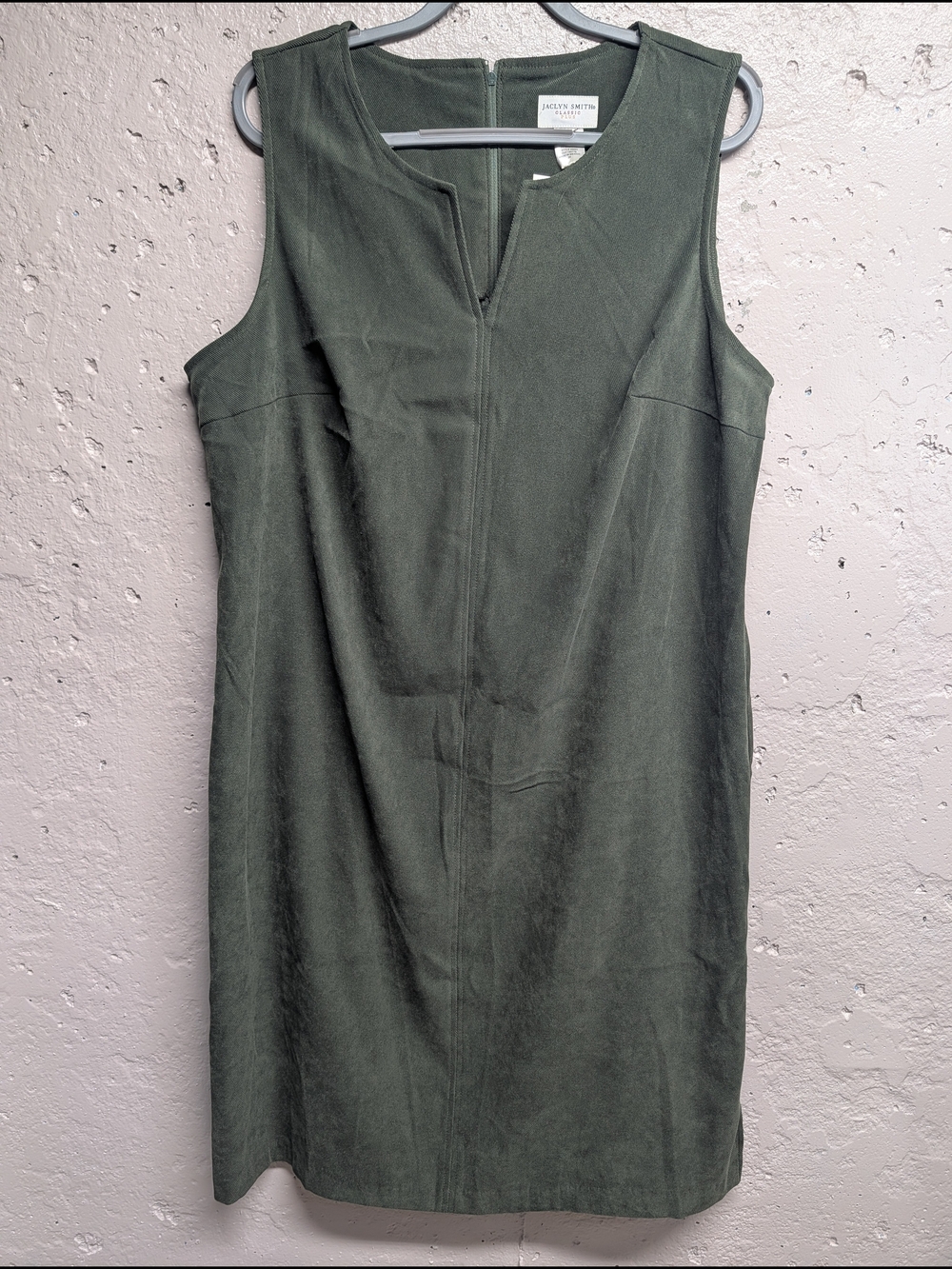 Vintage 90s Jaclyn Smith NWT Olive Green Minimalist Midi Dress